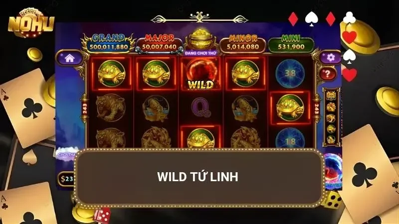 Wild Long Lân xuất hiện giúp thay thế biểu tượng để tạo chuỗi thắng